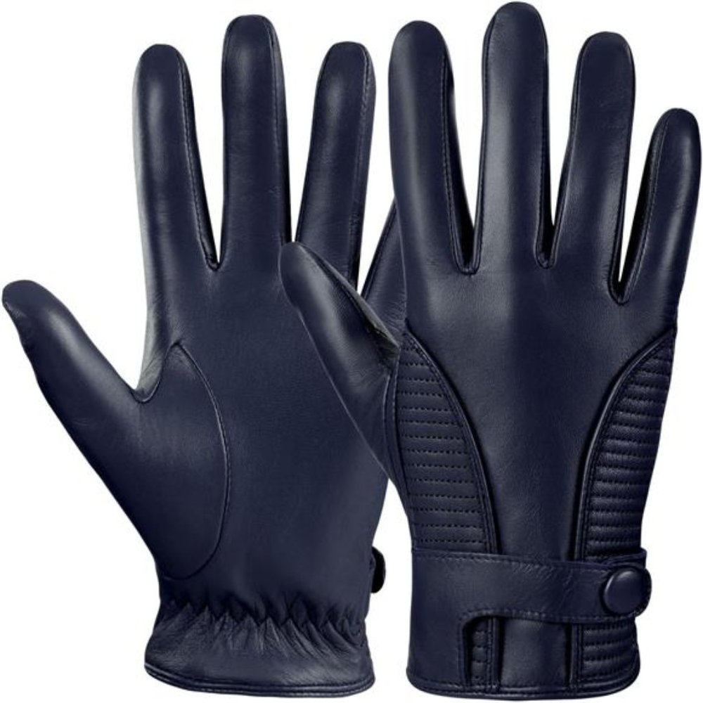 Men's Genuine Leather Gloves with Cashmere Touchscreen Sheepskin Winter Gloves